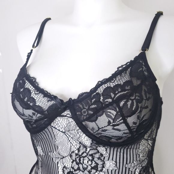 Lingerie Plus Size Sexy Lace Thong Bodysuit Plus Size Black sz 3X NEW - Picture 8 of 8